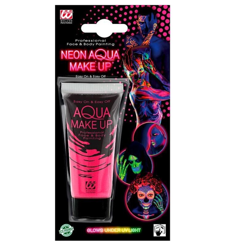 Maquillage à l'eau rose fluo 30ml, néon, pour carnaval, soirée, etc.
