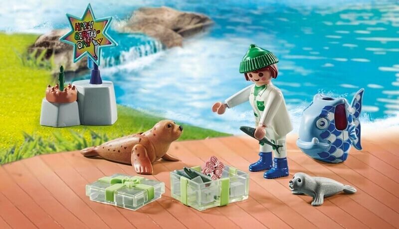 Playmobil 71448 My Life : Animatrice avec otarie et phoques - Bienvenue au Parc Animalier ! - Jeu de rôle Amusant et imaginatif - Dès 4 Ans