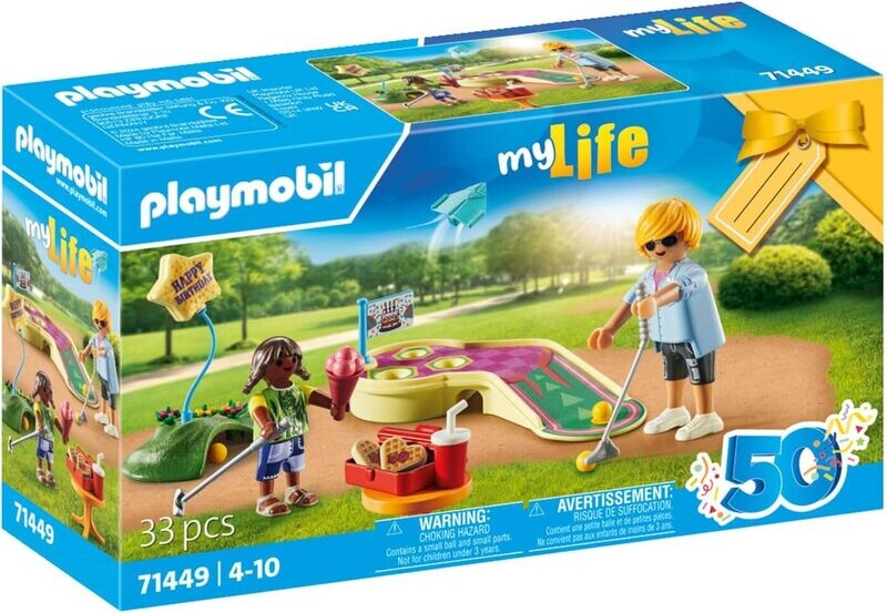Playmobil 71449 My Life : Mini Golf - Découvrez Le Parcours du Mini-Golf en Famille, avec des Clubs de Golf, des balles et des Accessoires - Jeu de rôle Amusant et imaginatif - Dès 4 Ans