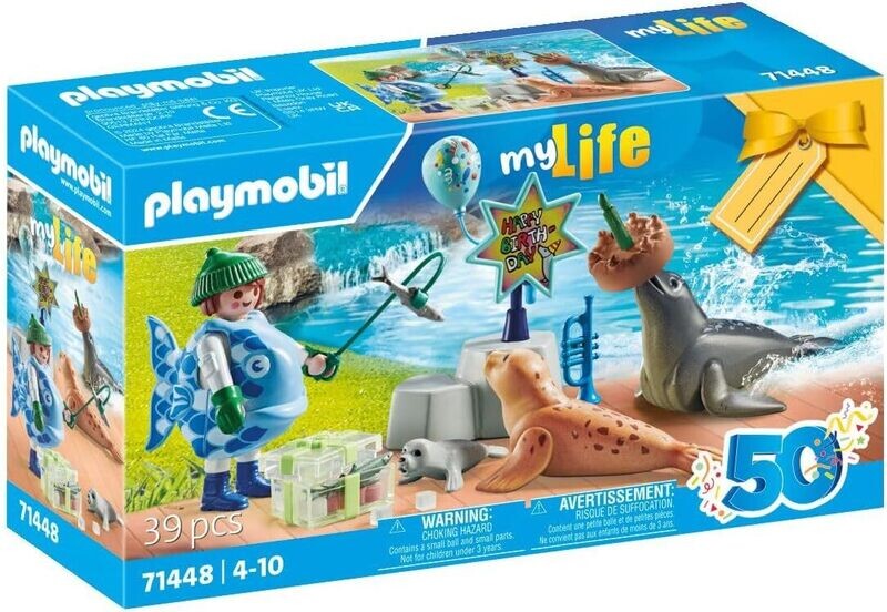 Playmobil 71448 My Life : Animatrice avec otarie et phoques - Bienvenue au Parc Animalier ! - Jeu de rôle Amusant et imaginatif - Dès 4 Ans