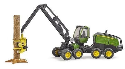 BRUDER Tracteur forestier, Abatteuse John Deere 1270G avec 1 tronc d&#39;arbre