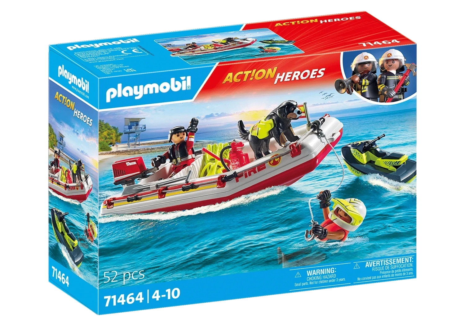 Playmobil Bateau de pompier et scooter des mers
