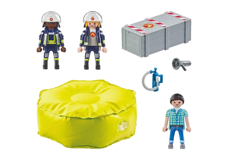 Playmobil Pompiers avec coussin de sauvetage