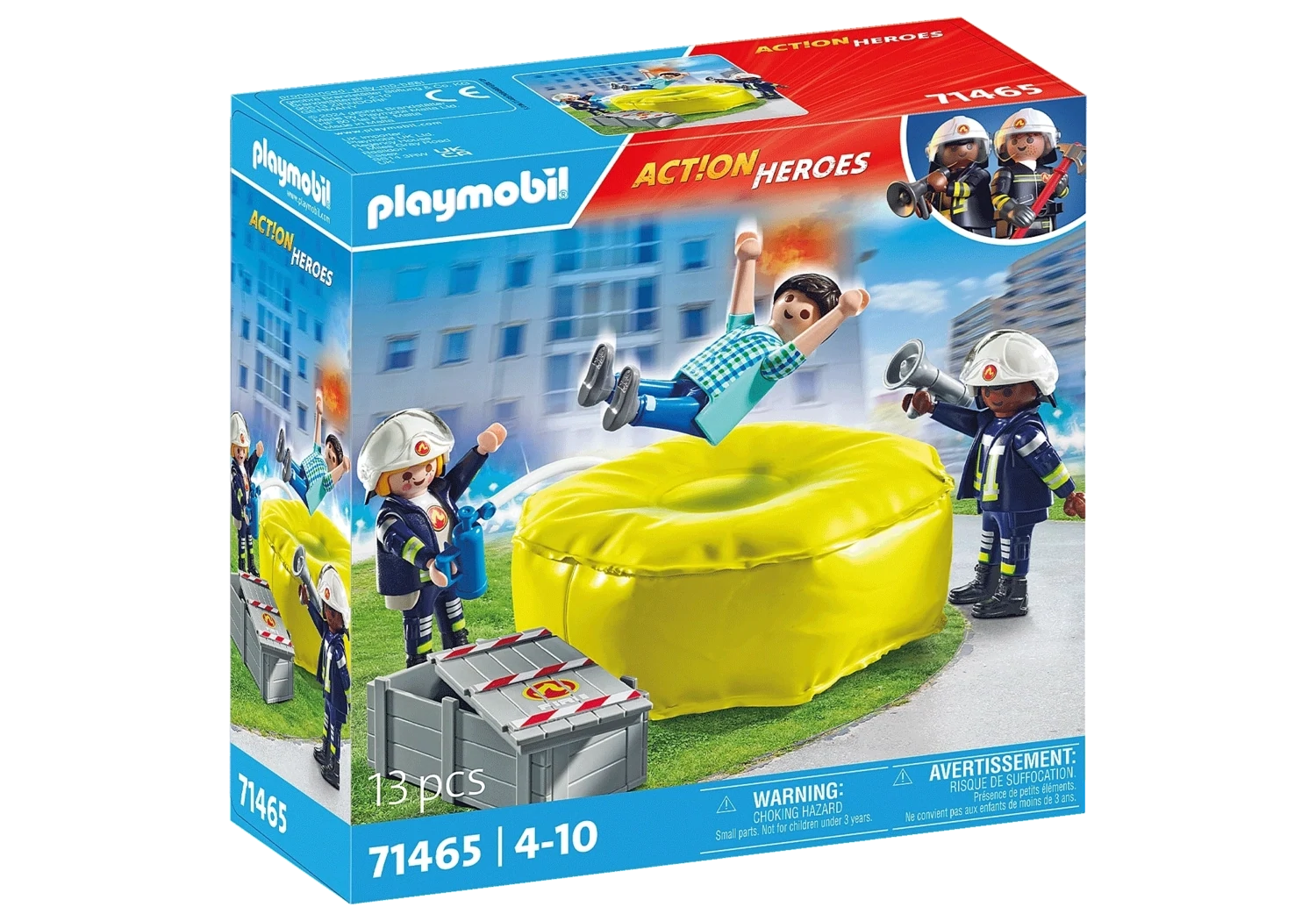 Playmobil Pompiers avec coussin de sauvetage