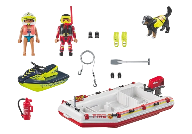 Playmobil Bateau de pompier et scooter des mers