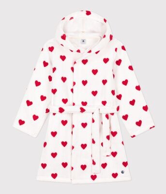 Petit Bateau Peignoir en éponge coton imprimé coeur