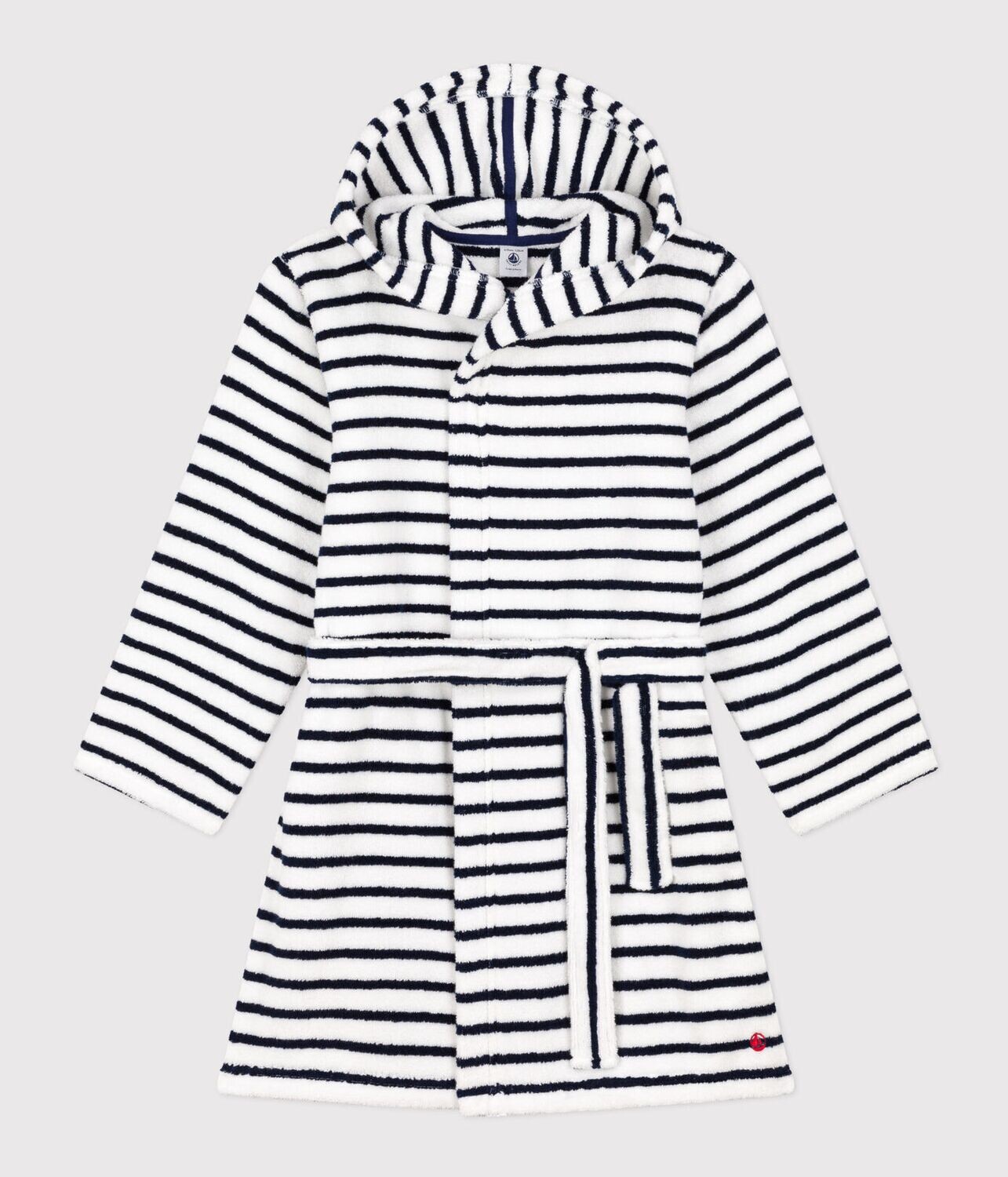 Petit Bateau Peignoir iconique rayé en éponge coton