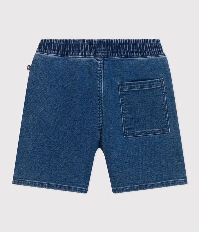 Petit Bateau Short en jeans denim stretch avec taille élastique