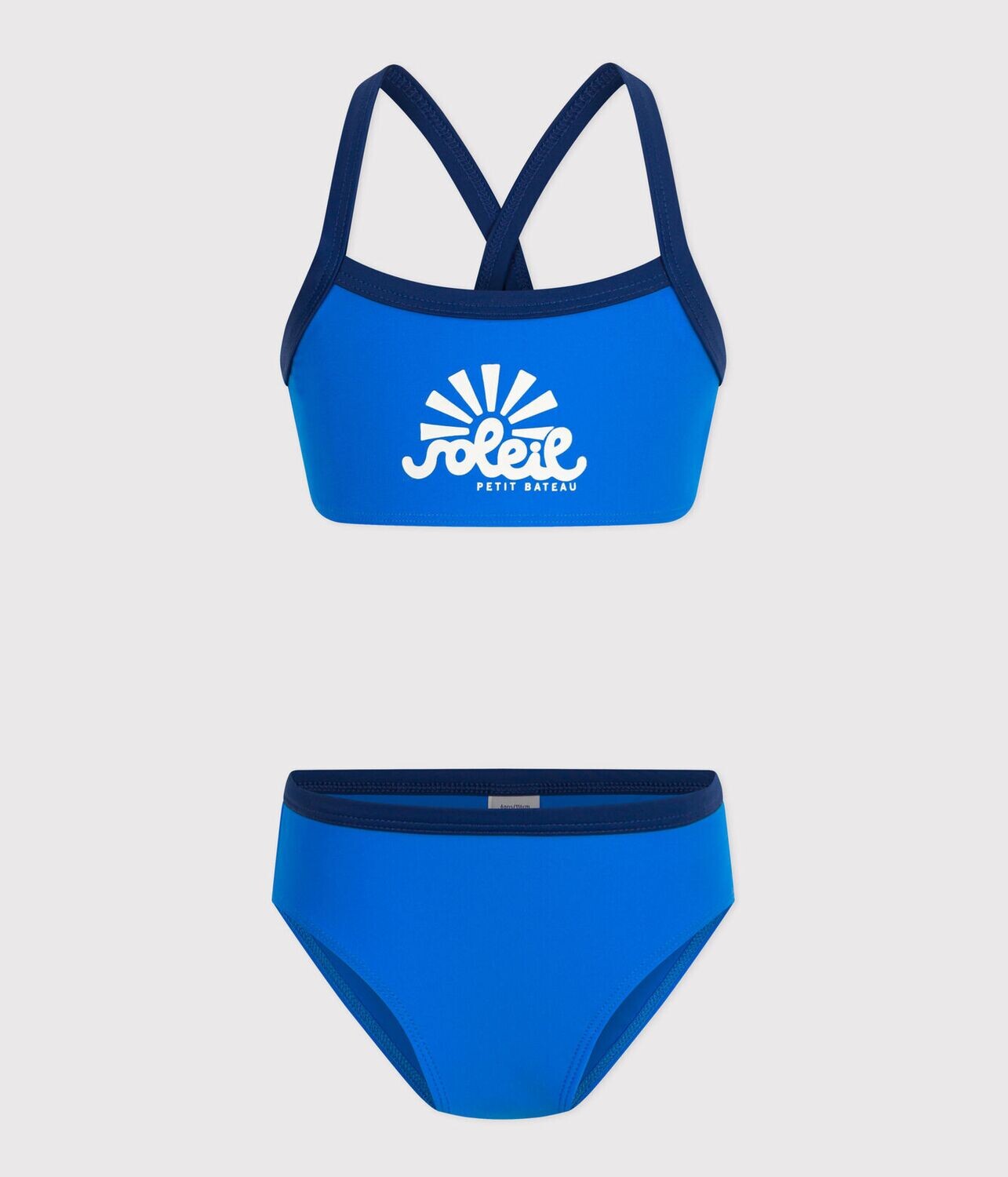 Petit Bateau Maillot de bain 2 pièces  bleu sérigraphié Soleil
