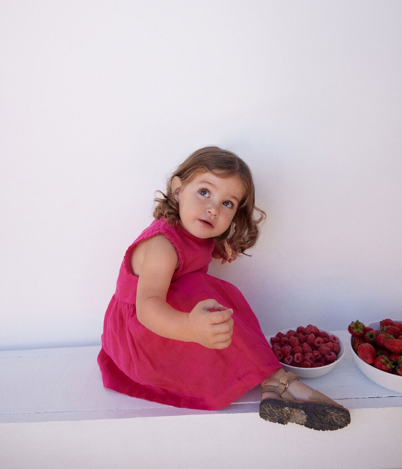Petit Bateau Robe sans manches en lin couleur dehli