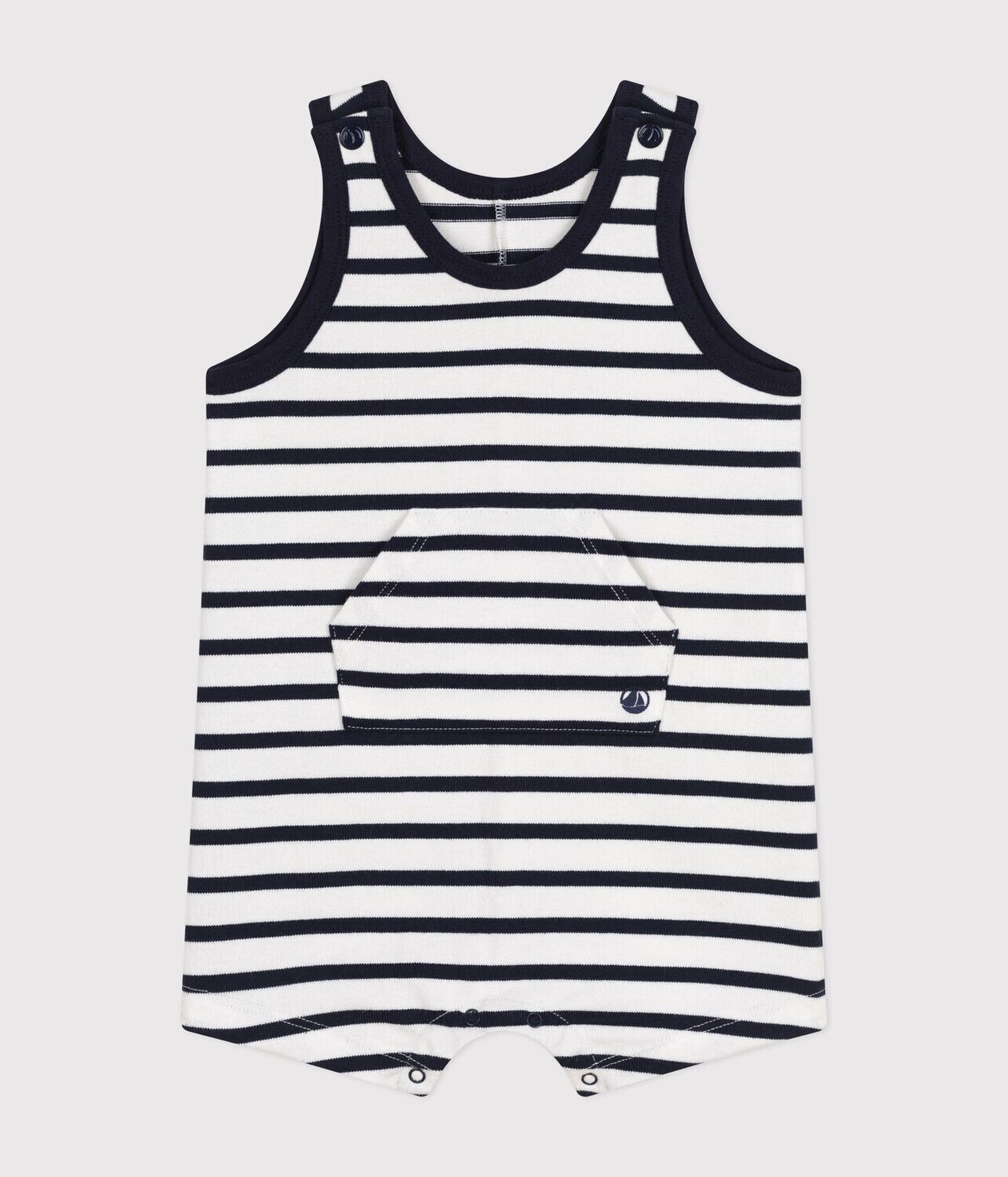 Petit Bateau Combinaison courte en jersey rayé iconique