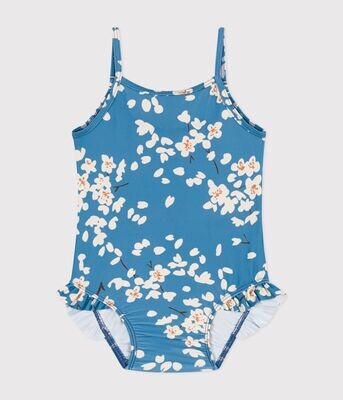 Petit Bateau Maillot de bain bleu beach imprimé fleuri