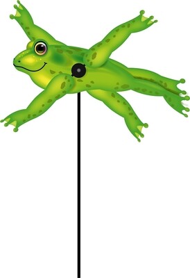 Eolienne Paddle Spinner Froggy hauteur 111 cm, largeur 50 cm, résistant aux intempéries et UV