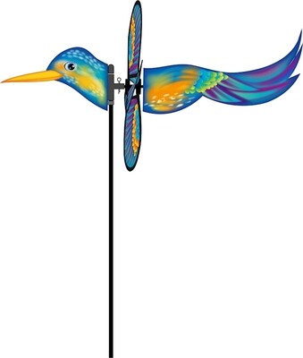 Eolienne Spin Critter Kingfisher hauteur 61 cm, largeur 32 cm, résistant aux intempéries et UV
