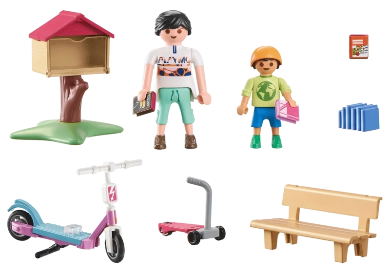 Playmobil Boite à livres avec maman et enfant