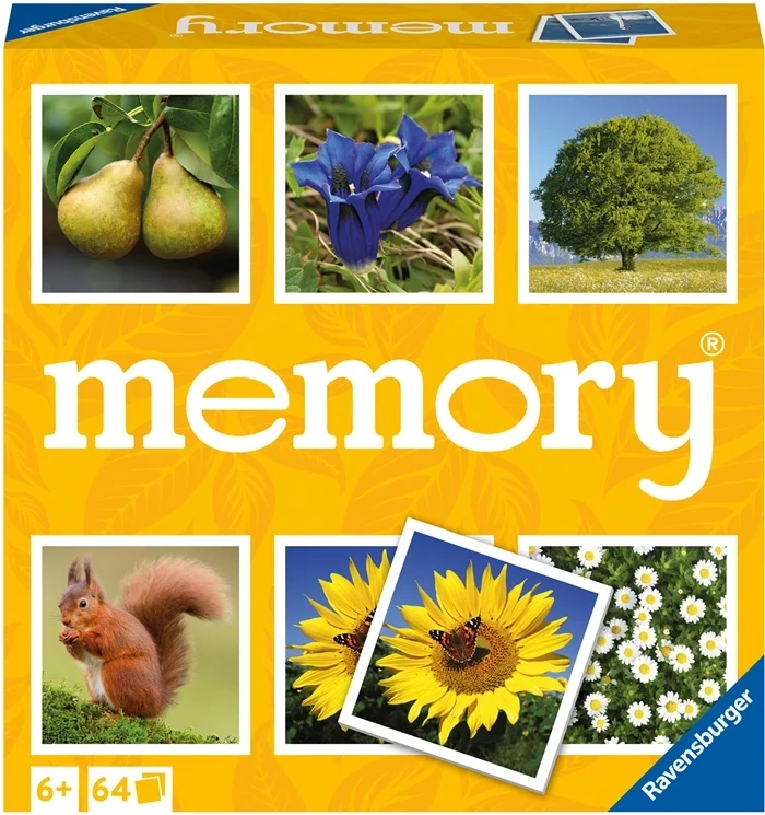 Memory Nature, d/f/i dès 6 ans, 2-8 joueurs, jeu de mémoire, 32 paires