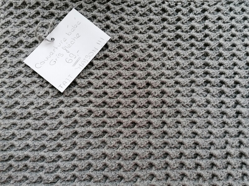 Petite couverture  couleur Gris Flèche FAIT MAISON!!!