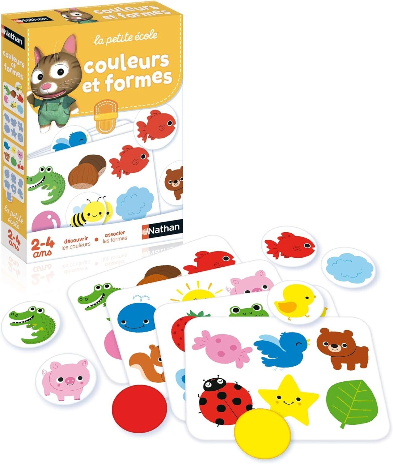 Nathan - La Petite école - Découvrir les Couleurs, Associer les Formes - Jeu éducatif - Coffret Avec 6 Jeux Progressifs - Pour Enfants à partir de 2 ans