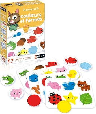 Nathan - La Petite école - Découvrir les Couleurs, Associer les Formes - Jeu éducatif - Coffret Avec 6 Jeux Progressifs - Pour Enfants à partir de 2 ans