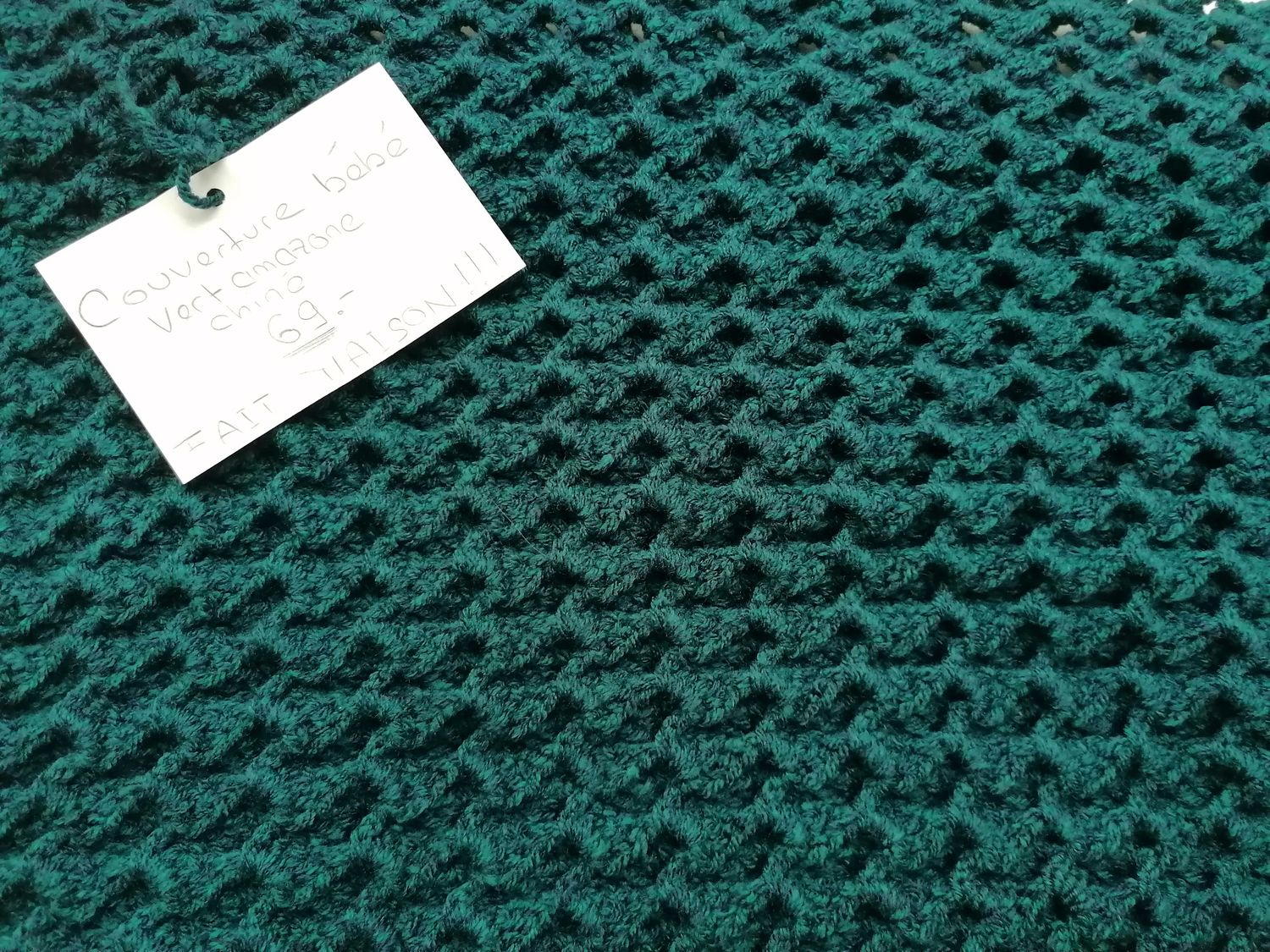 Petite couverture  couleur Vert Amazone Chiné, FAIT MAISON!!!