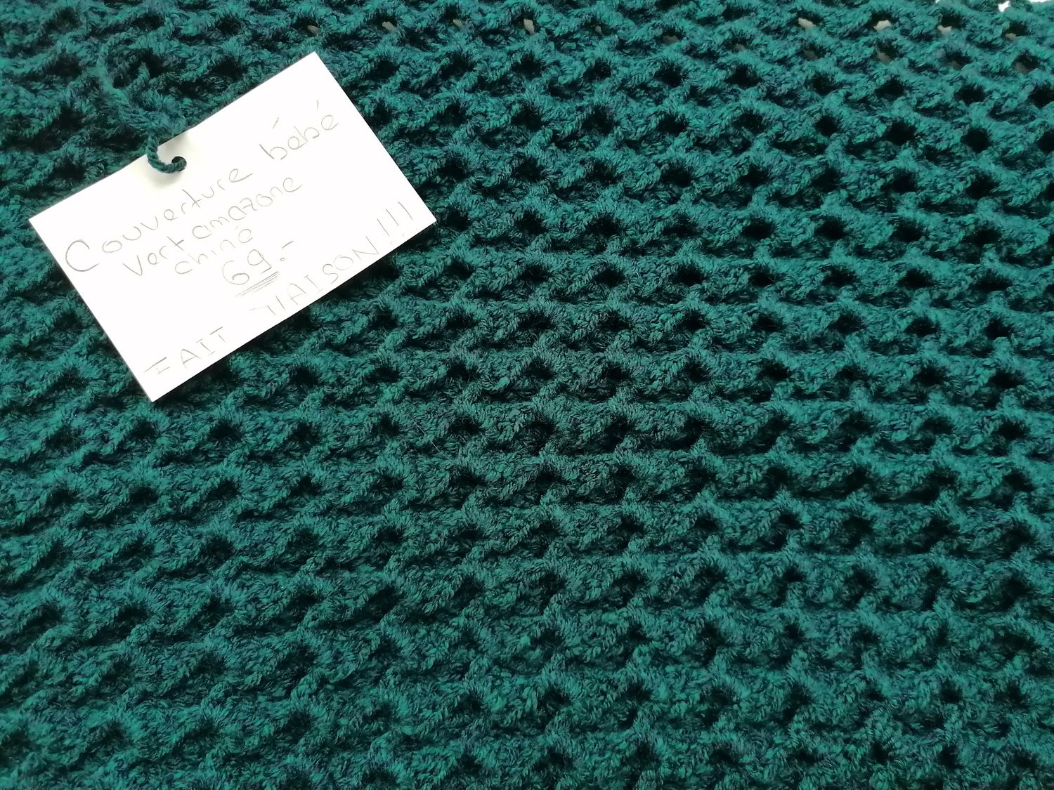 Couverture bébé couleur Vert Amazone Chiné, FAIT MAISON!!!