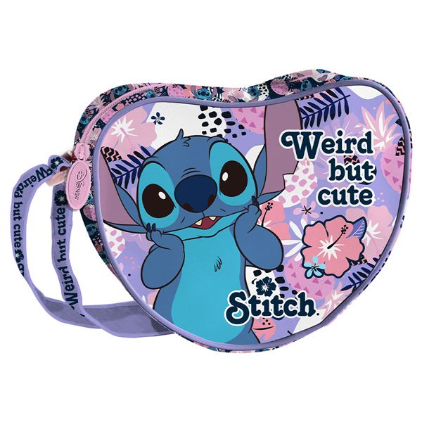 Stitch sac bandoulière en forme de coeur de 17x14x6cm en polyester