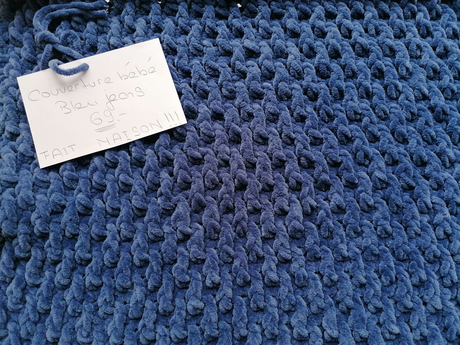 Petite couverture couleur Bleu Jeans, FAIT MAISON!!!