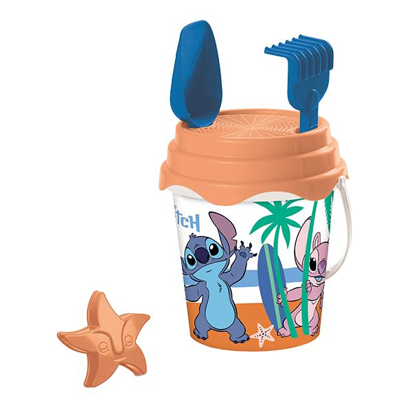 Stitch set seau de sable 17cm avec arrosoir, pelle et accessoires
