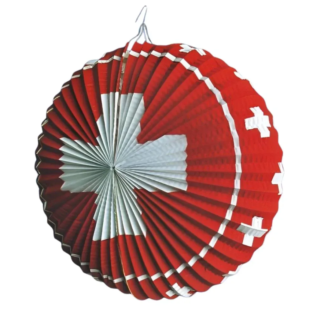 Lampion ovale Suisse, diamètre de 40 cm, pour le 1er août Fête nationale