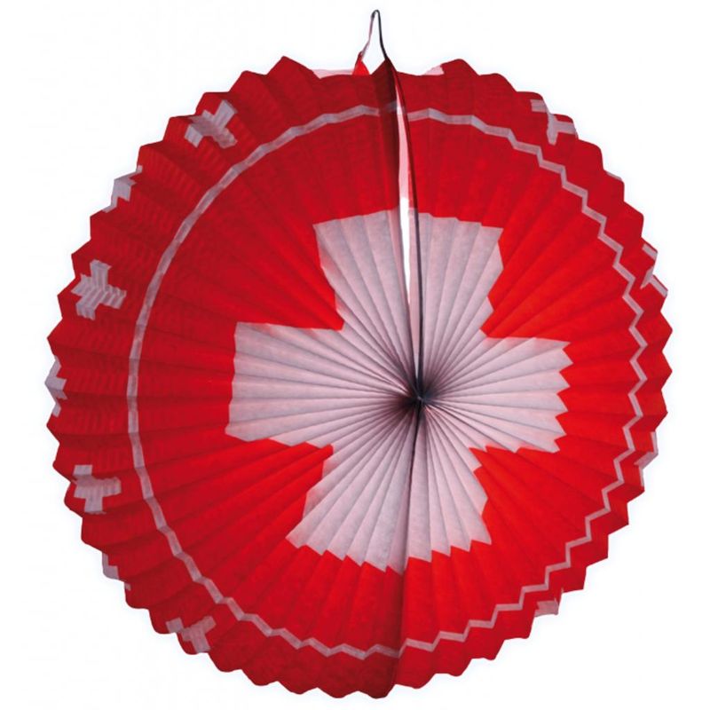 Lampion ovale Suisse, diamètre de 40 cm, pour le 1er août Fête nationale