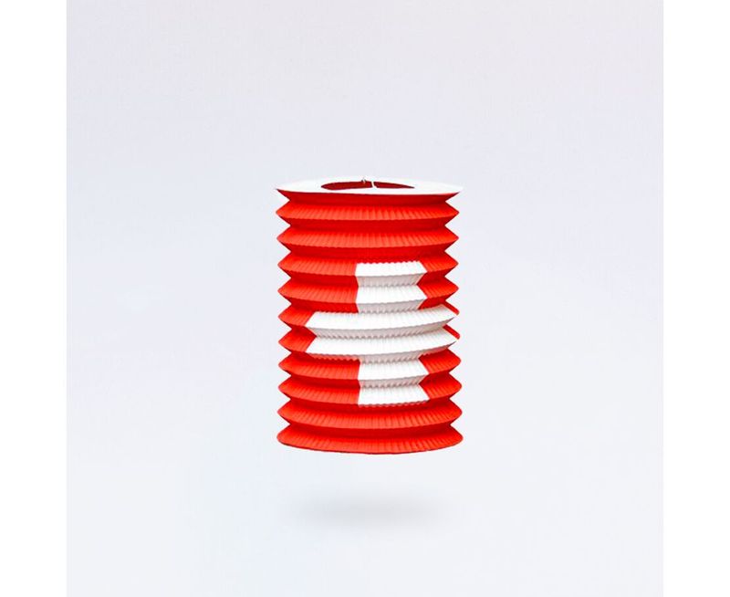 Lampions accordéon avec la croix suisse, diamètre de 16 cm, 28 cm de haut, pour le 1er août Fête nationale