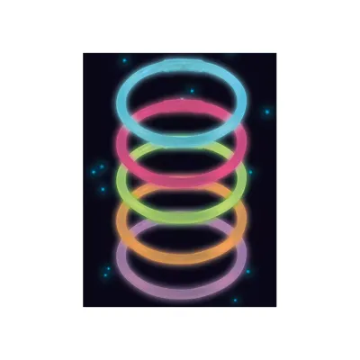 10 bracelets lumineux couleurs assorties longueur 20cm, glow in the dark, pour soirée déguisée, carnaval, anniversaire fun