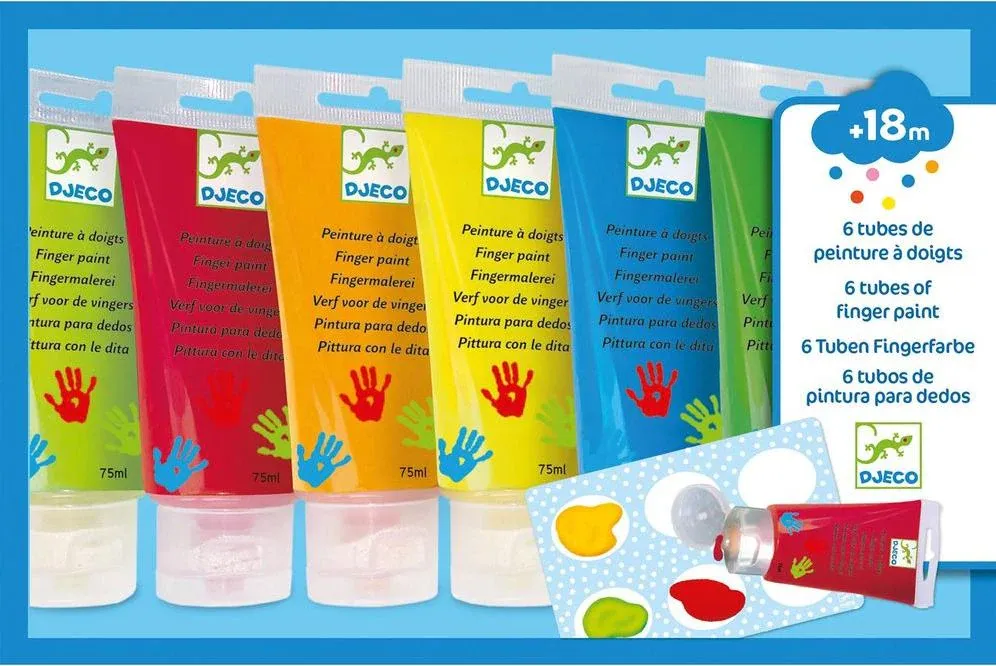 Djeco Peinture à doigts 6 tubes