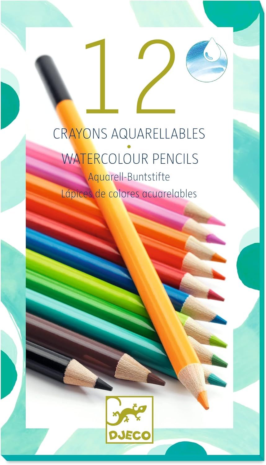 Djeco - 12 crayons aquarellables