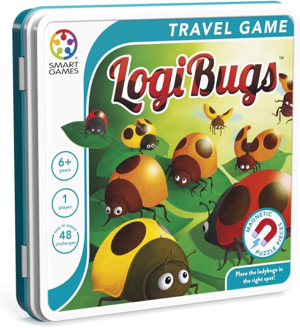 Smart Games - Logibugs - Brainstorming - Jeu de stratégie éducatif Multi-Niveaux et développement des compétences - Jeu de logique et de réflexion - 6 Ans + - 1 Joueur - Multilingue