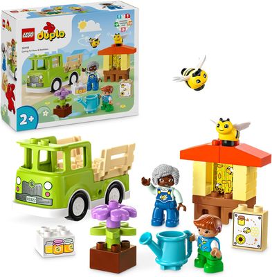 LEGO Duplo Ma Ville Prendre Soin des Abeilles et des Ruches, Jouet Éducatif Pâques pour Garçons et Filles, 2 Figurines d&#39;Abeilles et Camion, Set de Construction pour Bébés Dès 2 Ans
