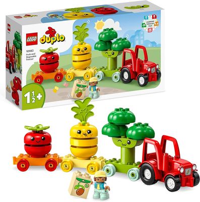 LEGO  Duplo My First Le Tracteur des Fruits et Légumes, Jouet à Empiler et à Trier par Couleur pour Les Bébés et Enfants Âgés de 1,5 à 3 Ans, Jeu Éducatif