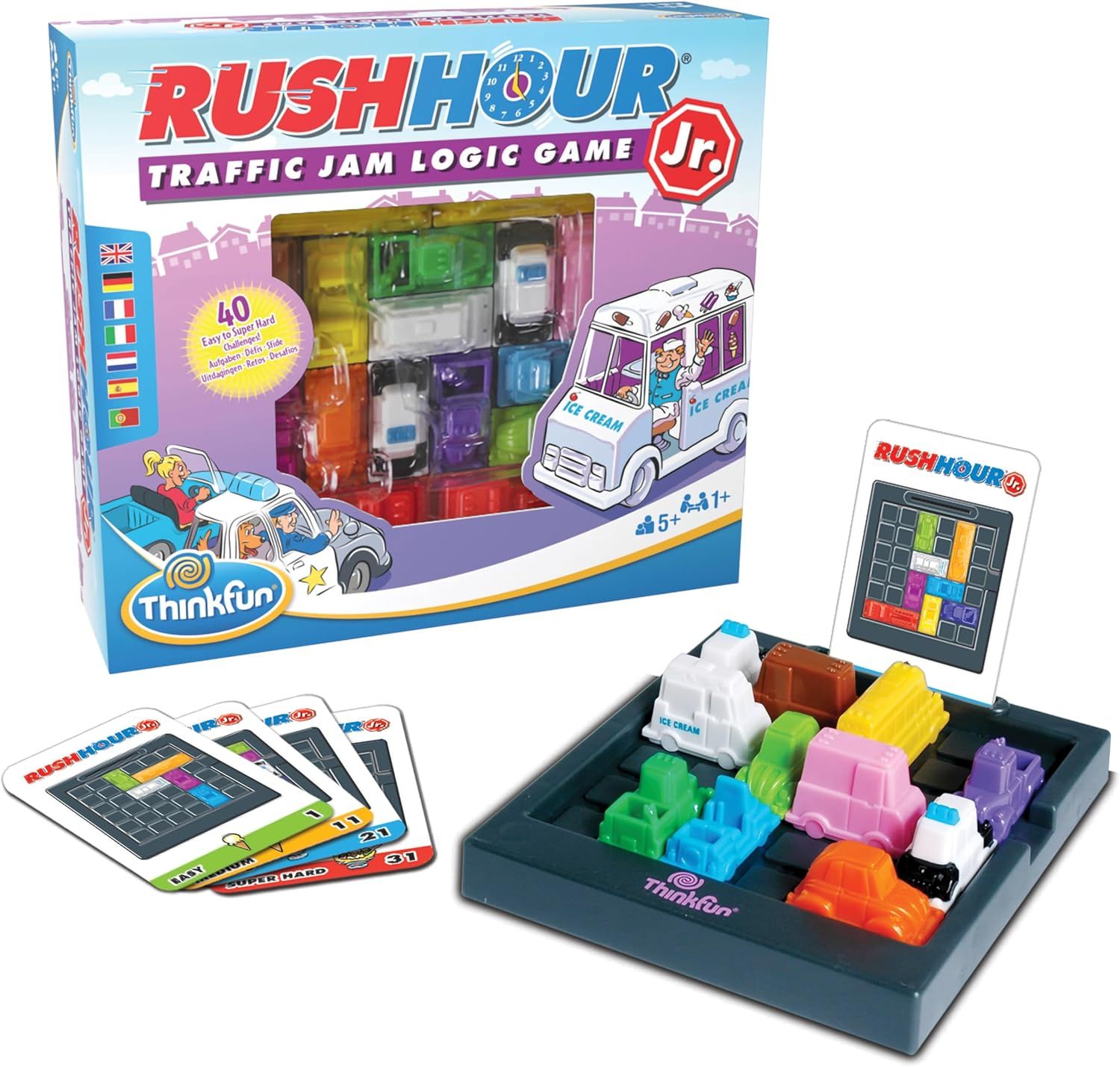 Thinkfun – Jeu Rush Hour Junior, Jeu de logique et de défis pour Enfants à partir de 5 Ans