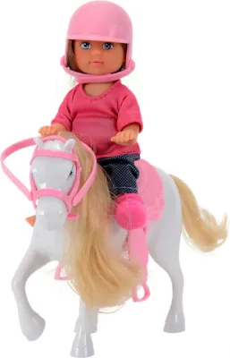 Poupée Evi Love avec son poney blanc