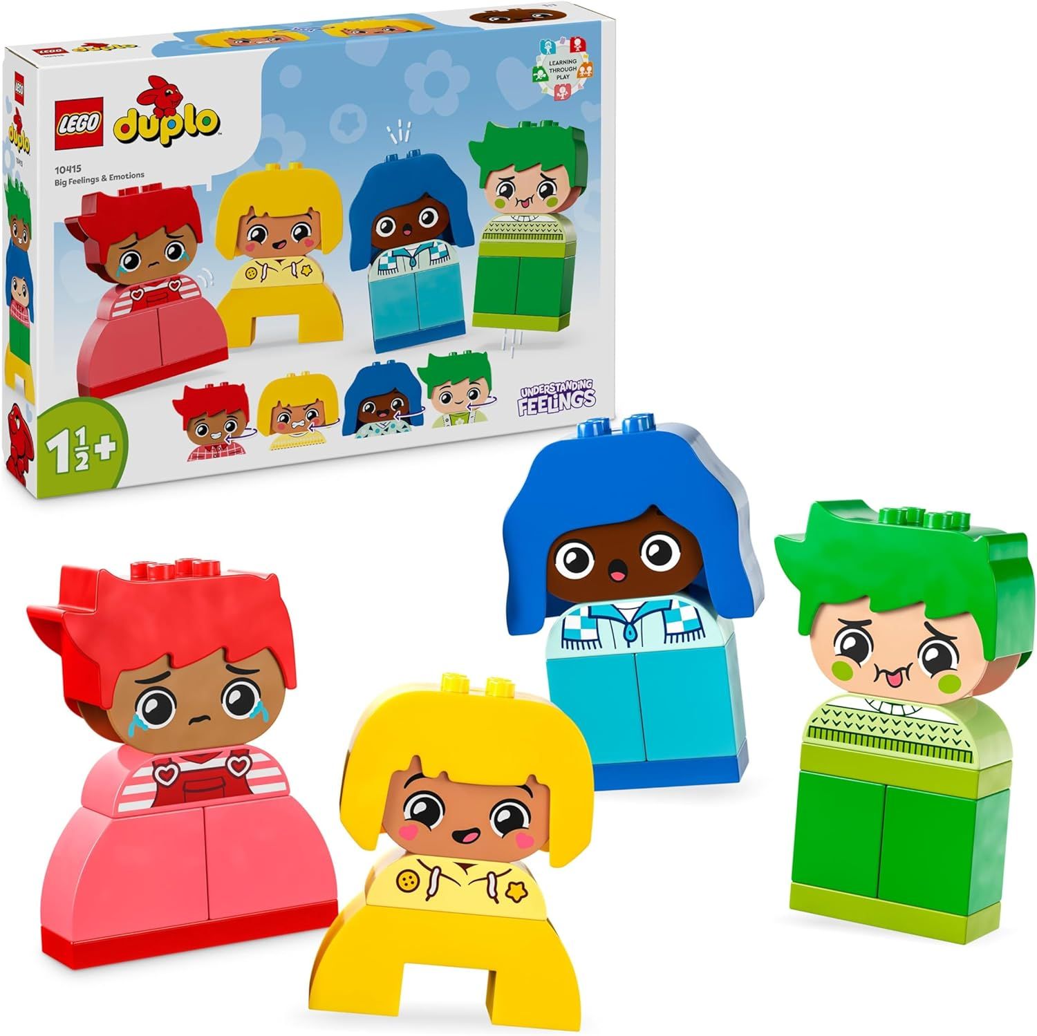LEGO 10415 Duplo My First Fortes Émotions et Grands Sentiments, Jouet pour Bébés Personnalisable, 23 Briques de Construction Colorées et 4 Personnages