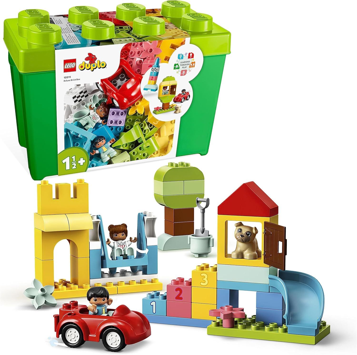 LEGO Duplo La Boîte de Briques Deluxe - Idée Cadeau Enfant 1 an - Jouet d&#39;Activité et de Développement avec Rangement