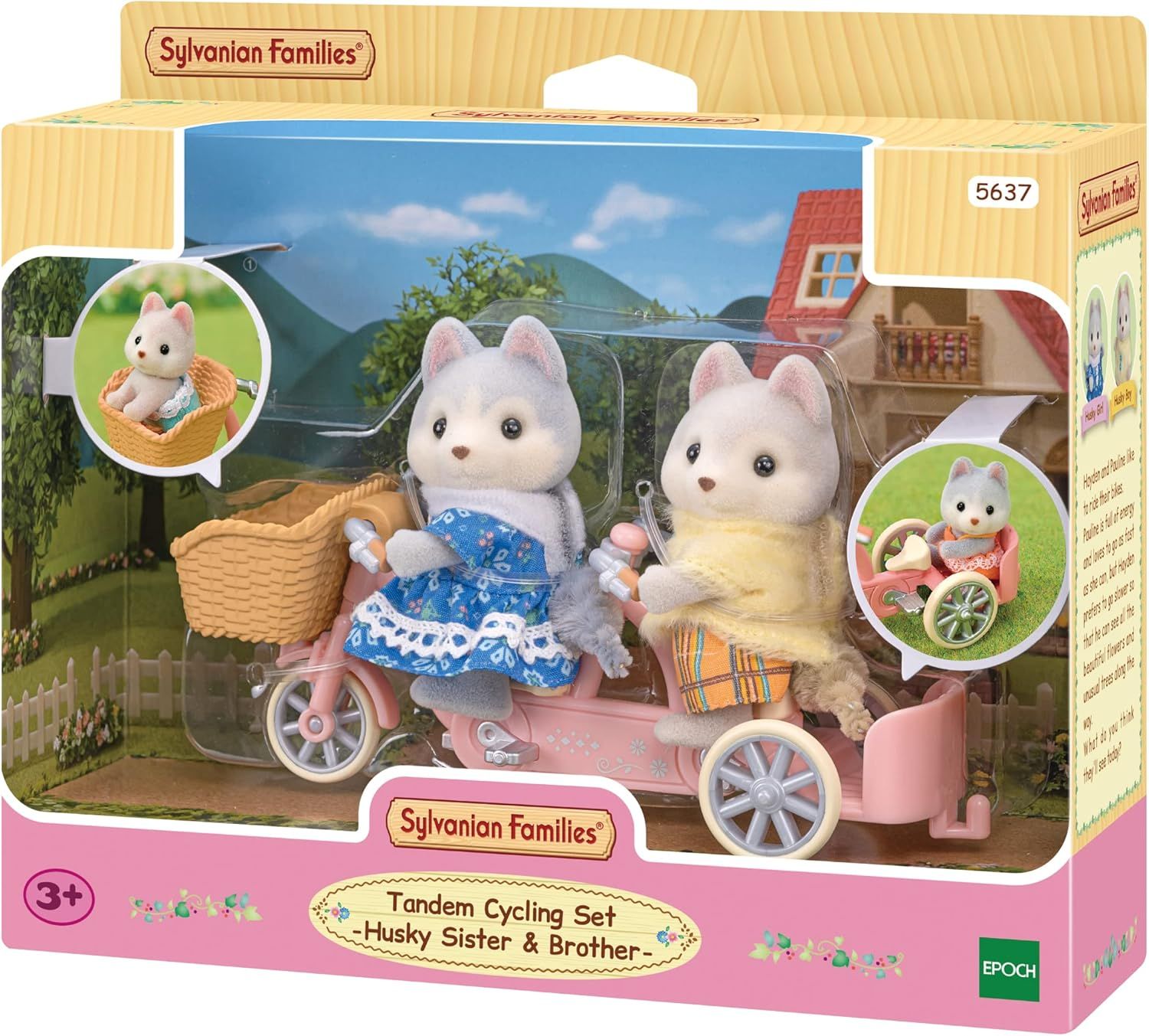 Sylvanian Families - Le Village - Les frères et sœurs Husky et leur tandem - 5637