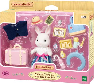 Sylvanian Families - Le Village - La maman Lapin Neige et sa valise de week-end