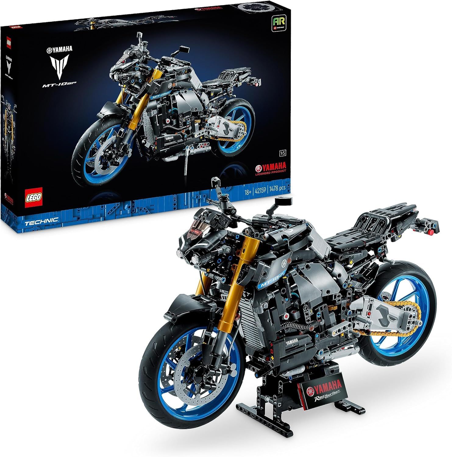 LEGO Technic moto Yamaha MT-10 SP - Modélisme Authentique avec Moteur 4 Cylindres et Direction Fonctionnelle
