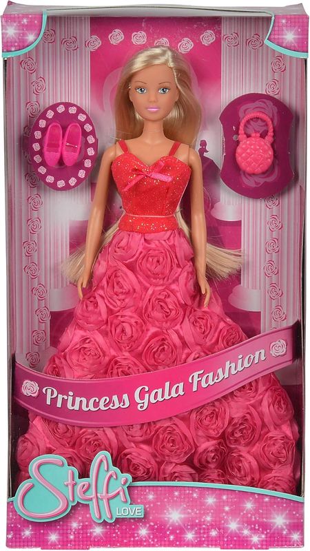 Poupée Steffi Love Princesse Gala Fashion Princesse dans Une Magnifique Robe Rose avec Sac à Main, 29 cm, à partir de 3 Ans