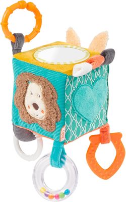 Fehn Cube d&#39;éveil Funky Friends - Jouet de Développement Moteur à Accrocher pour bébé à suspendre dans la poussette, le lit ou la coque - pour bébés et enfants de 0+ mois
