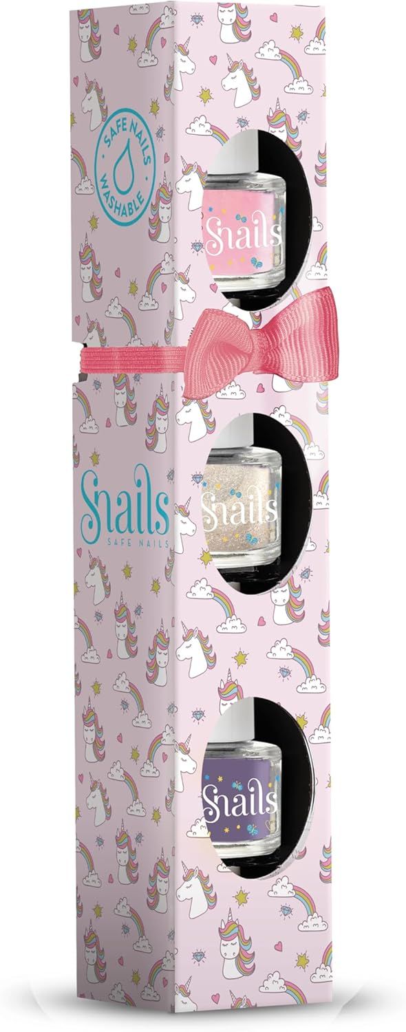 Snails 3 Mini Pack de Vernis à Ongles Licorne 7ml, exempt de produit chimique, soluble à l&#39;eau