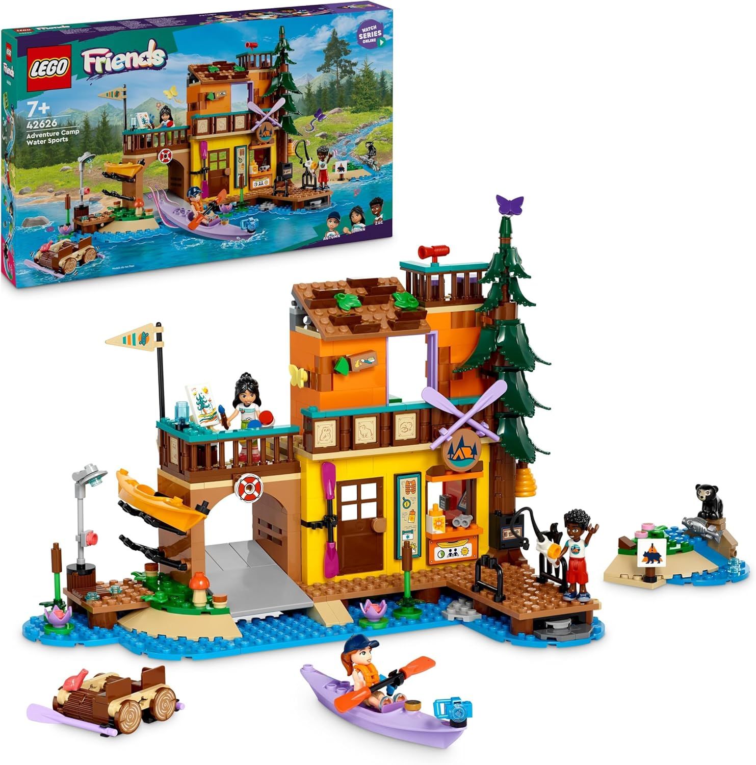 LEGO Friends Sports Aquatiques à la Base d’Aventure  Inclut 3 Mini-poupées et Un Ours