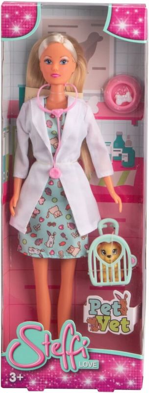 Poupée Steffi love vétérinaire avec chien