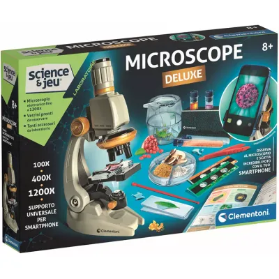 Clementoni Lab Smart Deluxe-Laboratoire, Microscope Enfants Optique, Expériences Sciences